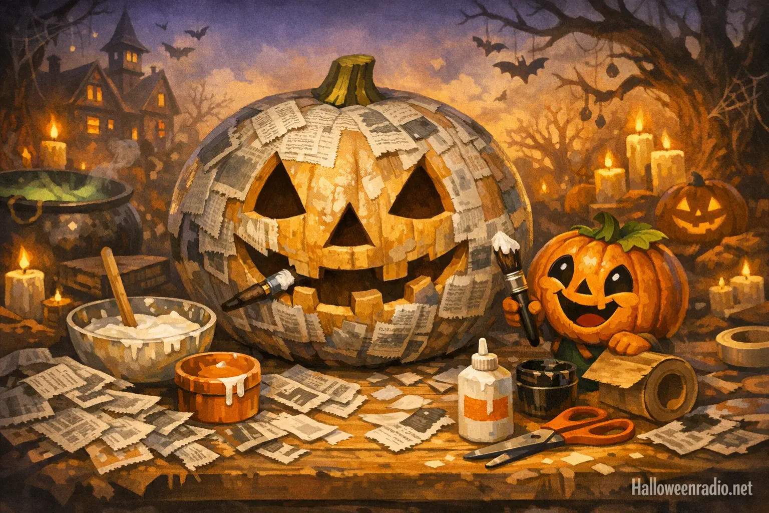 How to make a giant paper mache jack-o'-lantern