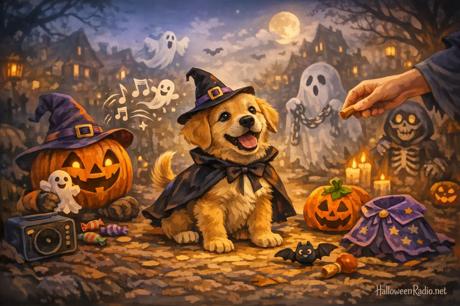How to introduce your puppy to Halloween noises and costumes early